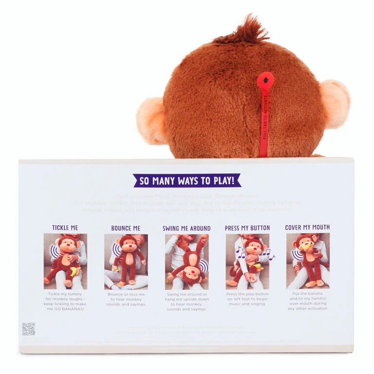 Hallmark Goin' Bananas Monkey Singing Stuffed Animal, 12" - Image 5