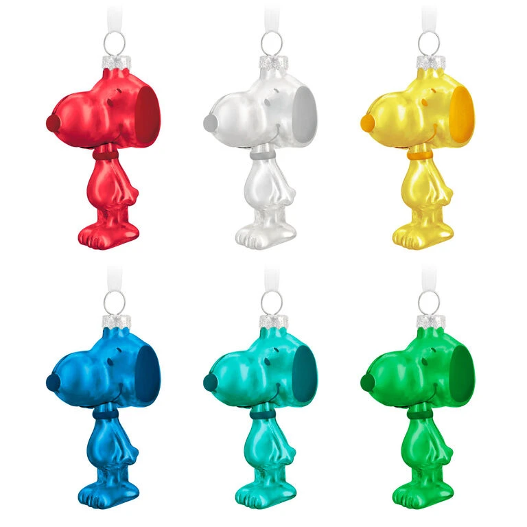 Hallmark The PeanutsĀ® Gang Snoopy Glass Ornaments, Set Of 6