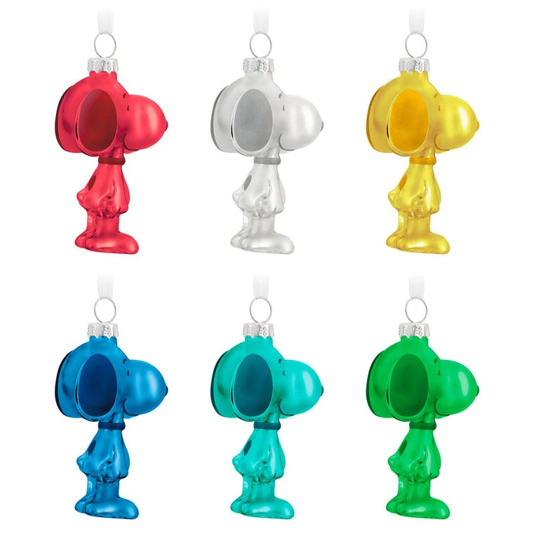 Hallmark The PeanutsĀ® Gang Snoopy Glass Ornaments, Set Of 6 - Image 6
