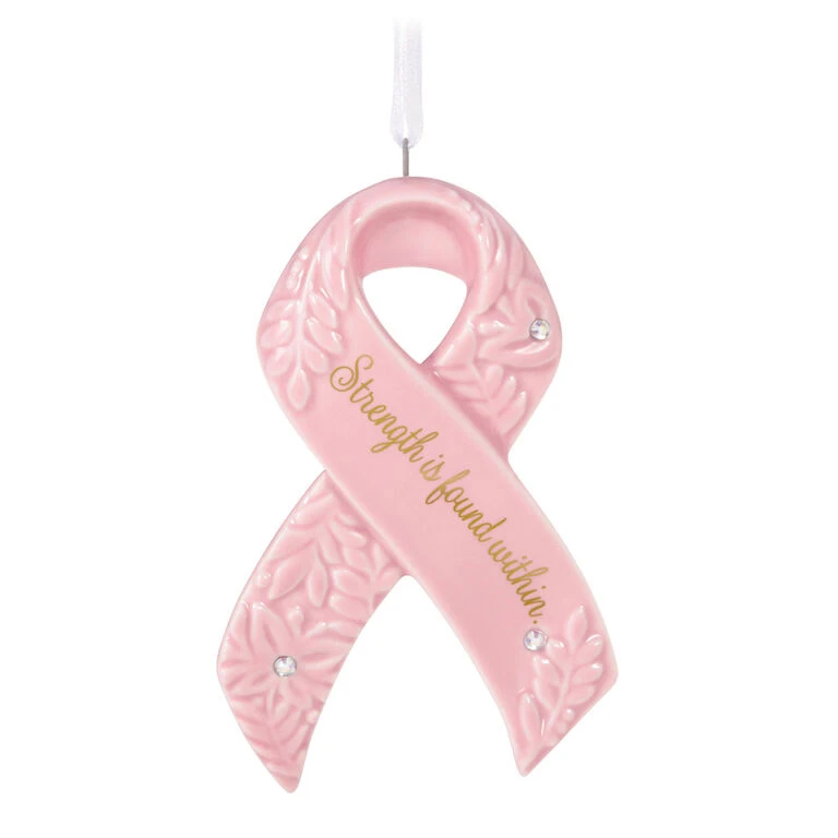 Hallmark Strength Within Pink Ribbon Porcelain Ornament Benefiting Susan G. KomenĀ®