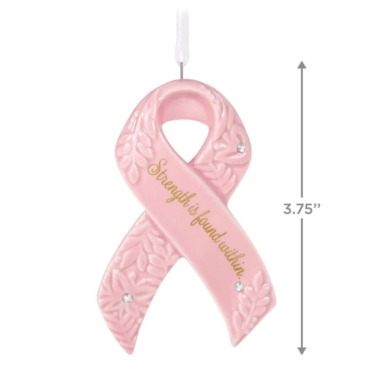 Hallmark Strength Within Pink Ribbon Porcelain Ornament Benefiting Susan G. KomenĀ® - Image 3