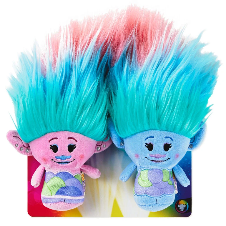Hallmark Itty Bittys® DreamWorks Animation Trolls World Tour Satin And Chenille Plush, Set Of 2 - Image 2